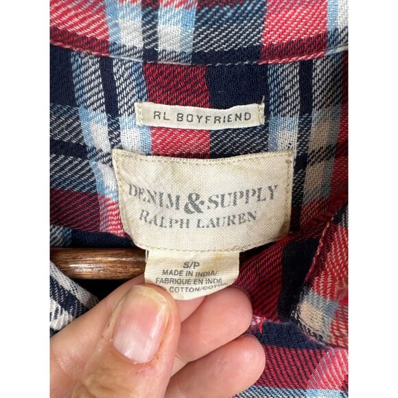 Denim and Supply Women Thin Flannel Boyfriend Button Down Plaid Fall Small - Picture 6 of 14